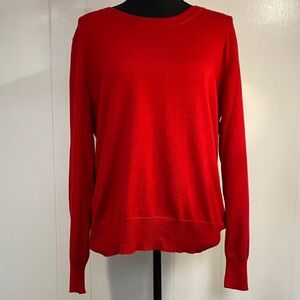 Worthington Classic Crew Neck Sweater Cotton Rayon Holiday Vibrant Red Size XL